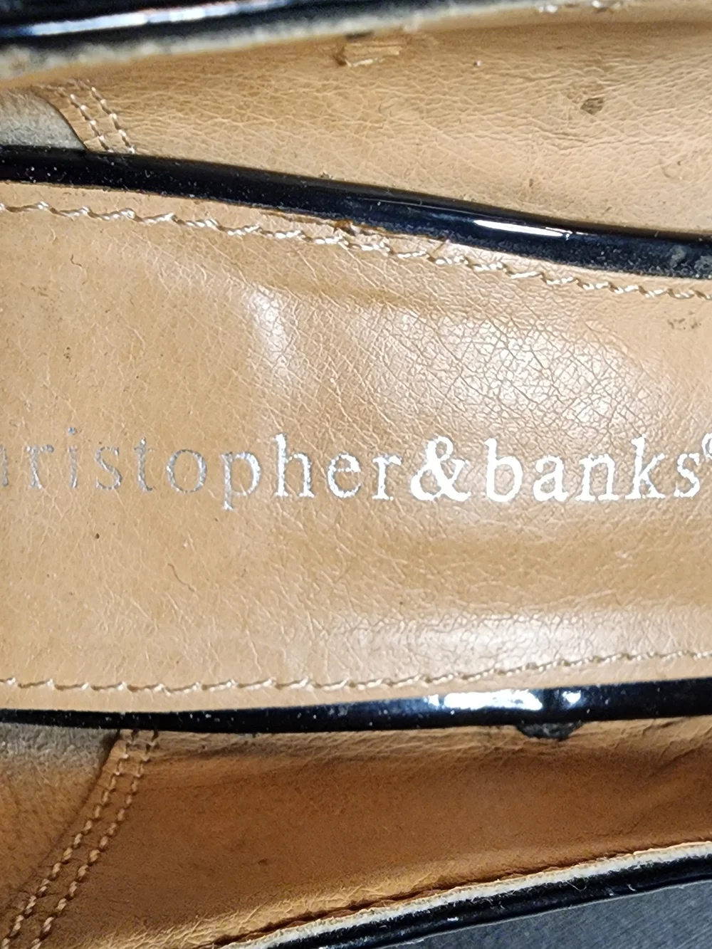 Christopher & Banks Black Patent Wedge Heels